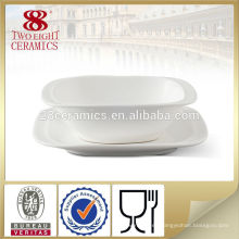 Sopa de porcelana blanca llana tazón de fuente, cuenco de cerámica tablewares tazones de novedad